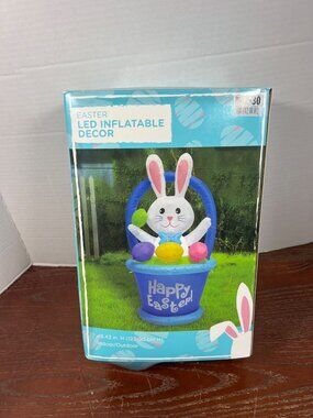Easter LED Inflatable Bunny Basket With Eggs Indoor/Outdoor 48.42 In.